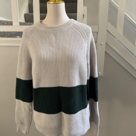 J Crew’s Heritage cotton shaker-stitch sweater in stripe, Men's XL - Picture 2 of 6